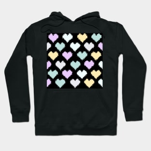 Pencil Stroke Pastel Hearts Pattern Hoodie